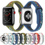 Rainbow Silicone Watchband For Apple Watch Series 6 & SE & 5 & 4 40mm / 3 & 2 & 1 38mm, For Apple Watch Series 7 41mm / 6 & SE & 5 & 4 40mm / 3 & 2 & 1 38mm, For Apple Watch Series 8&7 41mm / SE 2&6&SE&5&4 40mm / 3&2&1 38mm