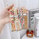 Wooden Bead Woven Watchband For Apple Watch Series 6 & SE & 5 & 4 40mm / 3 & 2 & 1 38mm, For Apple Watch Series 7 41mm / 6 & SE & 5 & 4 40mm / 3 & 2 & 1 38mm, For Apple Watch Series 8&7 41mm / SE 2&6&SE&5&4 40mm / 3&2&1 38mm