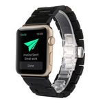 Wooden replacement wrist strap for Apple Watch Series 7 41mm and 40mm models, comfortable and stylish design.