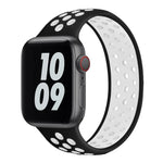 Elastic Silicone Watchband For Apple Watch Series 6 & SE & 5 & 4 40mm / 3 & 2 & 1 38mm, Length: 160mm, 160mm (White Black), 160mm (Black), 160mm (Black Yellow), 160mm (Black Grey), 160mm (Red Black), 160mm (Black White), 160mm (Black Red)              ...