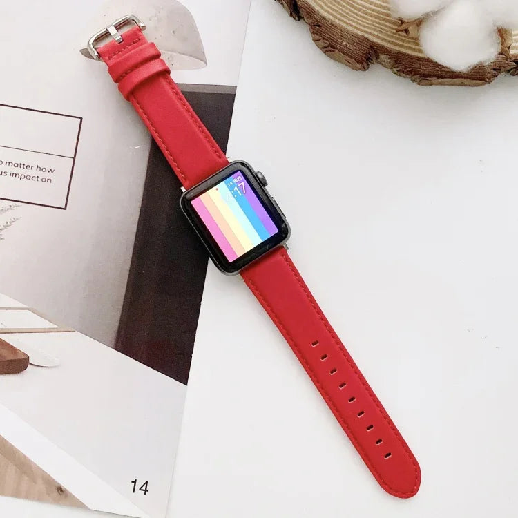 D Character Buckle Smooth Texture Replacement Watchbands For Apple Watch Series 6 & SE & 5 & 4 44mm / 3 & 2 & 1 42mm