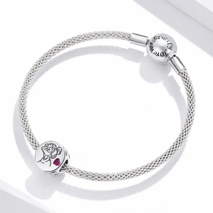 S925 Sterling Silver Letters Flowers Beads DIY Bracelet Necklace Accessories, Letters Flowers