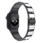 two-tone steel strap for Apple Watch displayed on a smartwatch, showcasing a stylish and rugged design.
