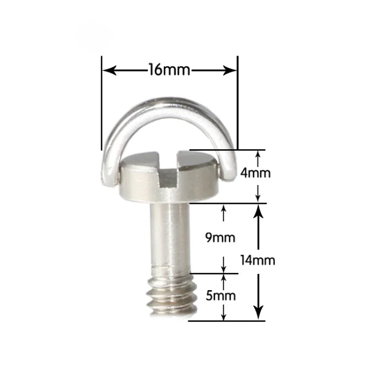 EXIN LS095 2 PCS D Ring Screws Camera Plate Mount 1/4 inch Quick Release Screws, LS095