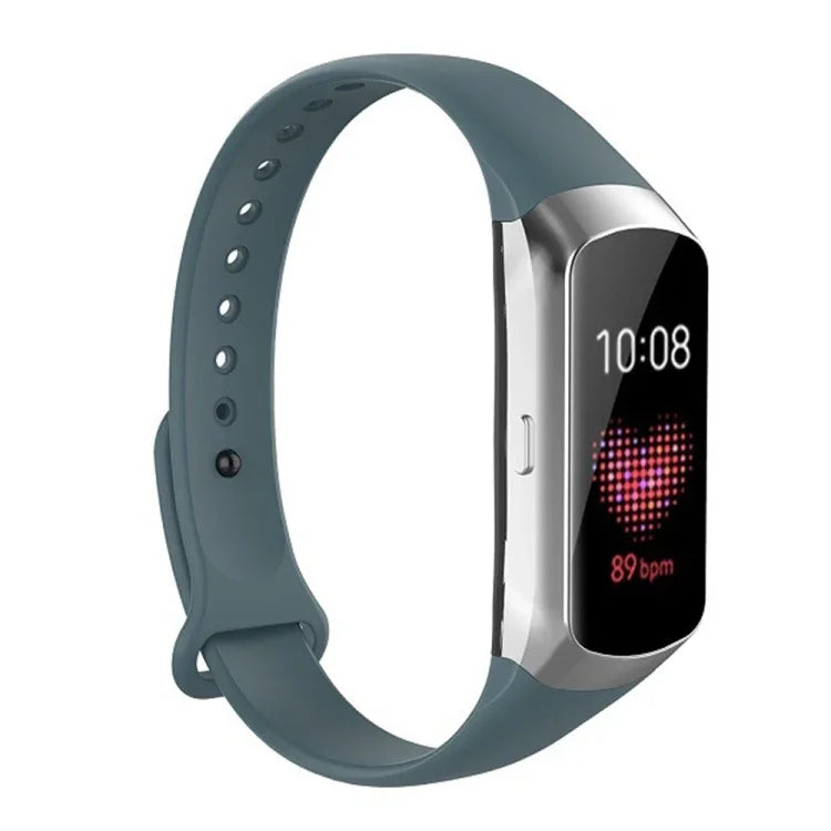 For Samsung Galaxy Fit SM-R370 Silicone Glossy Nail Button Replacement Strap Watchband