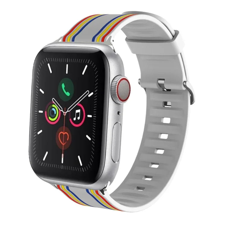 Silicone Replaceable Watch Strap, For Apple Watch Ultra 49mm / Series 8&7 45mm / SE 2&6&SE&5&4 44mm / 3&2&1 42mm, For Apple Watch Series 8&7 41mm / SE 2&6&SE&5&4 40mm / 3&2&1 38mm, For Apple Watch Series 7 45mm / 6 & SE & 5 & 4 44mm / 3 & 2 & 1 42mm   ...