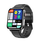 E86 1.7 inch TFT Color Screen IP68 Waterproof Smart Watch, Support Blood Oxygen Monitoring / Body Temperature Monitoring / AI Medical Diagnosis, Style: Leather Strap, Leather Strap(Black), Leather Strap(Brown)