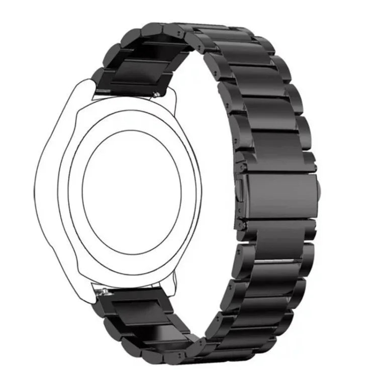 20mm Three Flat Buckle Stainless Steel Replacement Watchband for Samsung Galaxy Watch Active 2 / Amazfit GTS 2