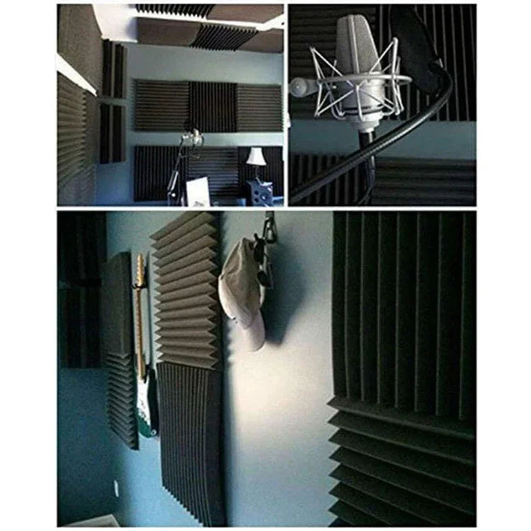 30x30x2.5cm Triangular Groove Style Recording Studio Drum Video Room Sound Insulation Board Silencer Cotton, 6 PCS, 10 PCS, 12 PCS, 20 PCS, 24 PCS