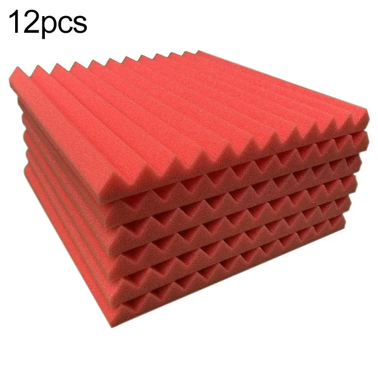 30x30x2.5cm Triangular Groove Style Recording Studio Drum Video Room Sound Insulation Board Silencer Cotton, 6 PCS, 10 PCS, 12 PCS, 20 PCS, 24 PCS