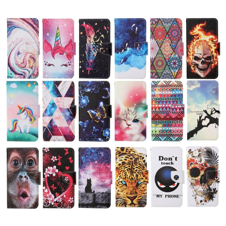 Painted Pattern Horizontal Flip Leathe Case, For iPhone XS Max