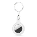 Gel Leather Case Cover with Switchable Keychain Ring for AirTag 2nd Gen / AirTag 1st Gen