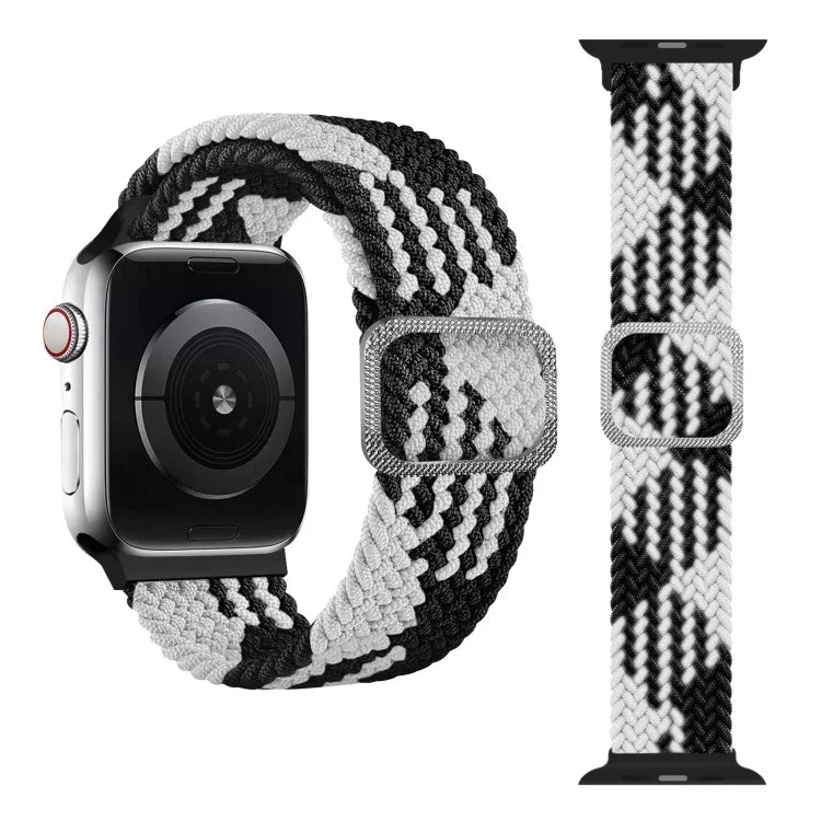 Buckle Braided Elastic Strap Watch Band For Apple Watch Series 9&8&7 41mm / SE 3&SE 2&6&SE&5&4 40mm / 3&2&1 38mm(Rainbow Color), For Apple Watch Series 7 45mm / 6 & SE & 5 & 4 44mm / 3 & 2 & 1 42mm
