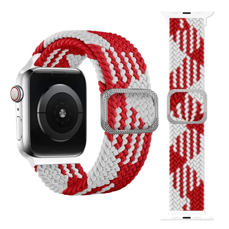 Buckle Braided Elastic Strap Watch Band For Apple Watch Series 9&8&7 41mm / SE 3&SE 2&6&SE&5&4 40mm / 3&2&1 38mm(Rainbow Color), For Apple Watch Series 7 45mm / 6 & SE & 5 & 4 44mm / 3 & 2 & 1 42mm