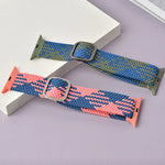 Buckle Braided Elastic Strap Watch Band For Apple Watch Series 9&8&7 41mm / SE 3&SE 2&6&SE&5&4 40mm / 3&2&1 38mm(Rainbow Color), For Apple Watch Series 7 45mm / 6 & SE & 5 & 4 44mm / 3 & 2 & 1 42mm