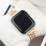 Small Waist Seven Beads Stainless Steel Strap Watchband For Apple Watch Series 6 & SE &, For Apple Watch Series 7 45mm / 6 & SE & 5 & 4 44mm / 3 & 2 & 1 42mm, For Apple Watch Series 8&7 41mm / SE 2&6&SE&5&4 40mm / 3&2&1 38mm                            ...
