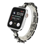 Small Waist Seven Beads Stainless Steel Strap Watchband For Apple Watch Series 6 & SE &, For Apple Watch Ultra 49mm / Series 8&7 45mm / SE 2&6&SE&5&4 44mm / 3&2&1 42mm, For Apple Watch Series 8&7 41mm / SE 2&6&SE&5&4 40mm / 3&2&1 38mm                  ...