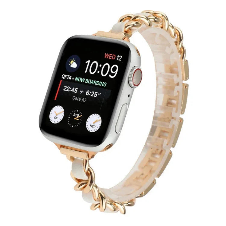 Small Waist Seven Beads Stainless Steel Strap Watchband For Apple Watch Series 6 & SE &, For Apple Watch Ultra 49mm / Series 8&7 45mm / SE 2&6&SE&5&4 44mm / 3&2&1 42mm, For Apple Watch Series 8&7 41mm / SE 2&6&SE&5&4 40mm / 3&2&1 38mm                  ...