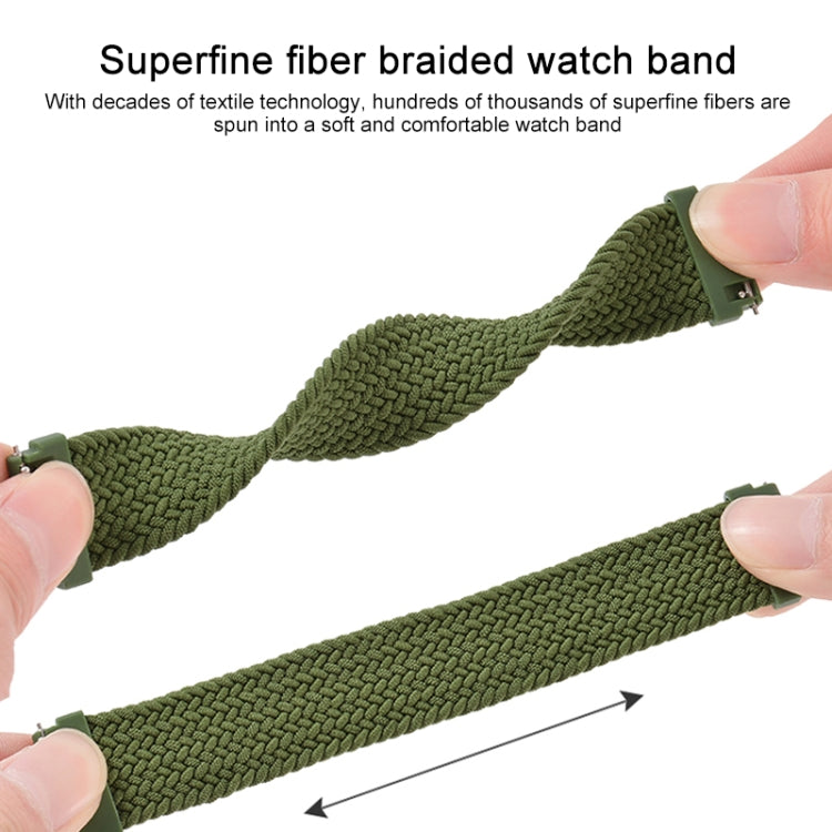 For Garmin Vivoactive 3 Adjustable Nylon Braided Elasticity Replacement Strap Watchband, 165mm