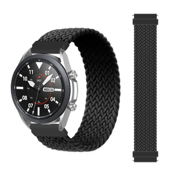 For Samsung Galaxy Watch 42mm Adjustable Nylon Braided Elasticity Replacement Strap Watchband, 165mm