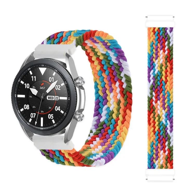 For Samsung Galaxy Watch 46mm Adjustable Nylon Braided Elasticity Replacement Strap Watchband, 165mm