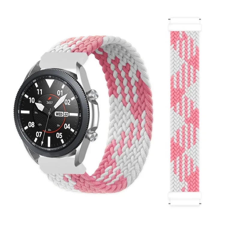 For Samsung Galaxy Watch 46mm Adjustable Nylon Braided Elasticity Replacement Strap Watchband, 165mm