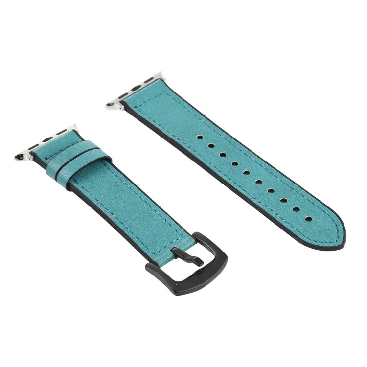 Crazy Horse Texture Leather Replacement Watchbands For Apple Watch Series, 7 45mm / 6 & SE & 5 & 4 44mm / 3 & 2 & 1 42mm, 7 41mm / 6 & SE & 5 & 4 40mm / 3 & 2 & 1 38mm