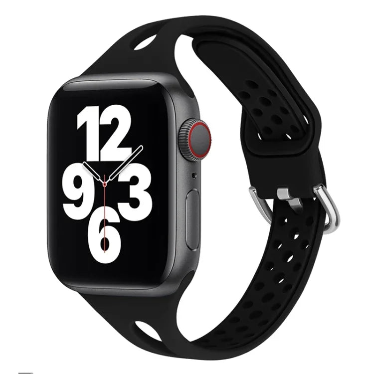Silicone Replacement Watchbands For Apple Watch Series, 7 45mm / 6 & SE & 5 & 4 44mm / 3 & 2 & 1 42mm, 7 41mm / 6 & SE & 5 & 4 40mm / 3 & 2 & 1 38mm