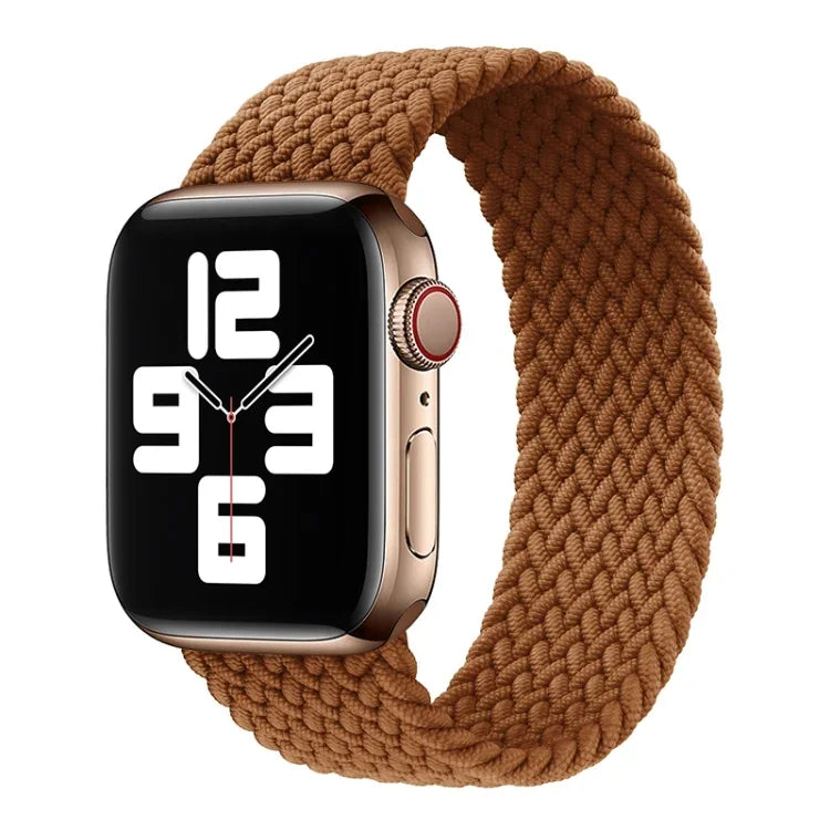 Metal Head Braided Nylon Solid Color Replacement Strap Watchband For Apple Watch Series 6 & SE & 5 & 4 40mm / 3 & 2 & 1 38mm, L 155mm