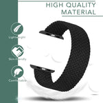 Metal Head Braided Nylon Solid Color Replacement Strap Watchband For Apple Watch Series 6 & SE & 5 & 4 40mm / 3 & 2 & 1 38mm, L 155mm