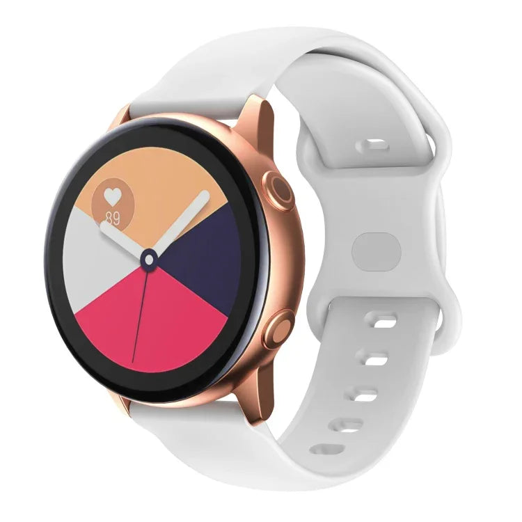 Butterfly Buckle Silicone Replacement Strap Watchband, 20mm For Samsung Galaxy Watch Active 3 41mm, 22mm For Samsung Galaxy Watch Active 3 45mm
