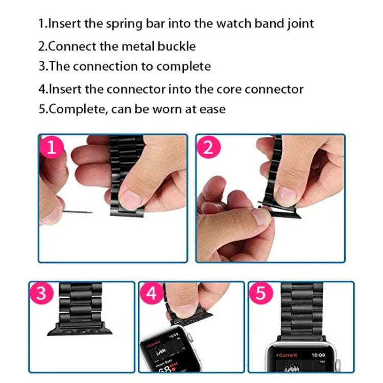 2 PCS Watchbands Stainless Steel Acoustic Ear Connector, Width: 22mm For Apple Watch Series 6 & SE & 5 & 4 40mm / 3 & 2 & 1 38mm, Width: 22mm For Apple Watch 40mm / 38mm