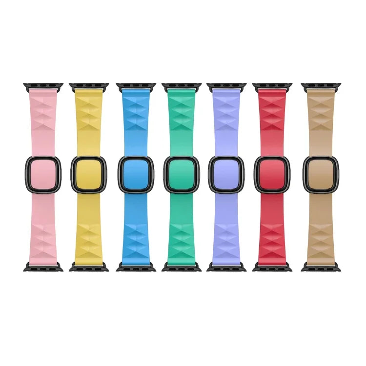 Modern Style Silicone Replacement Strap Watchband For Apple Watch Series 6 & SE & 5 & 4 40mm / 3 & 2 & 1 38mm, Black Buckle, Rose Gold Buckle, Silver Buckle