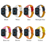 Crocodile leather watchband for Apple Watch available in multiple colors including black, white, red, and more.