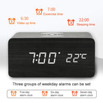 KD8801 5W Wooden Creative Wireless Charger LED Mirror Digital Display Sub-alarm Clock, Regular Style