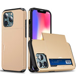 Shockproof Armor Protective Case with Slide Card Slot, For iPhone 13 mini, For iPhone 13, For iPhone 13 Pro, For iPhone 13 Pro Max