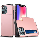 Shockproof Armor Protective Case with Slide Card Slot, For iPhone 13 mini, For iPhone 13, For iPhone 13 Pro, For iPhone 13 Pro Max