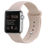 Silicone Replacement Strap Watchband For Apple Watch Series, 7 41mm / 6 & SE & 5 & 4 40mm / 3 & 2 & 1 38mm, 7 45mm / 6 & SE & 5 & 4 44mm / 3 & 2 & 1 42mm