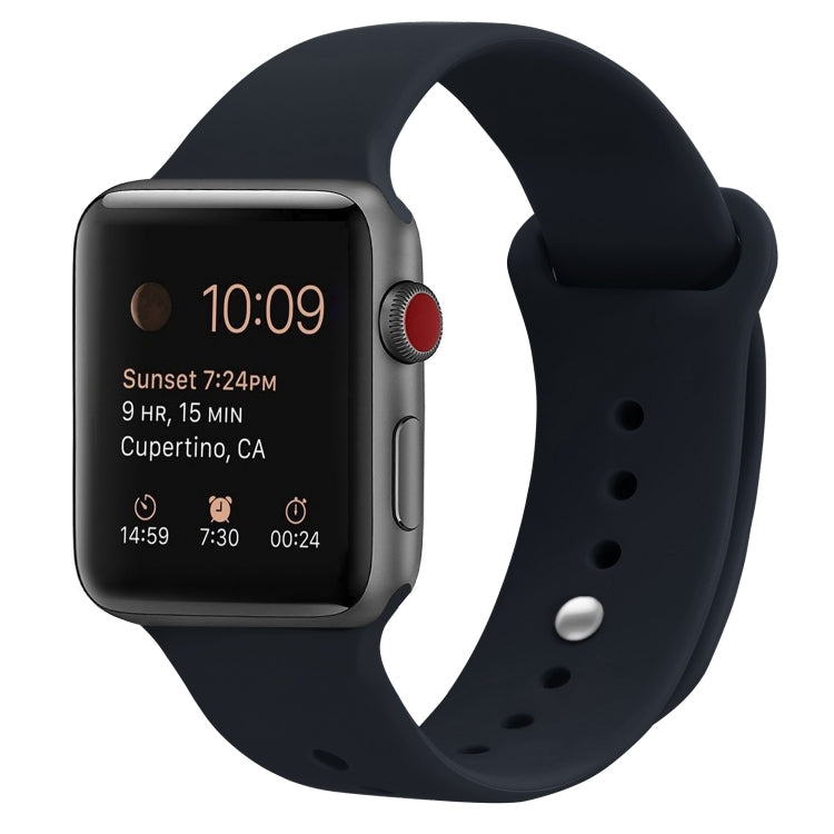 Silicone Replacement Strap Watchband For Apple Watch Series, 7 41mm / 6 & SE & 5 & 4 40mm / 3 & 2 & 1 38mm, 7 45mm / 6 & SE & 5 & 4 44mm / 3 & 2 & 1 42mm