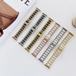 22mm Width Three Beads Ceramics Steel Replacement Strap Watchband For Apple Watch Series, 7 41mm / 6 & SE & 5 & 4 40mm / 3 & 2 & 1 38mm, 7 45mm / 6 & SE & 5 & 4 44mm / 3 & 2 & 1 42mm