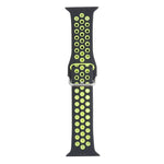 Metal Buckle Silicone Replacement Watchband For Apple Watch Series, 7 41mm / 6 & SE & 5 & 4 40mm / 3 & 2 & 1 38mm, 7 45mm / 6 & SE & 5 & 4 44mm / 3 & 2 & 1 42mm