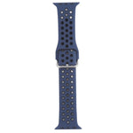 Metal Buckle Silicone Replacement Watchband For Apple Watch Series, 7 41mm / 6 & SE & 5 & 4 40mm / 3 & 2 & 1 38mm, 7 45mm / 6 & SE & 5 & 4 44mm / 3 & 2 & 1 42mm