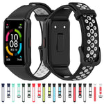 For Huawei Band 6 / Honor Band 6 Universal Two-color Breathable Silicone Replacement Strap Watchband