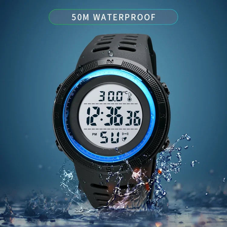 SKMEI 1681 Multifunctional LED Digital Display Luminous Electronic Watch, Support Body / Ambient Temperature Measurement