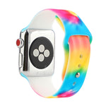 Silicone Painted Pattern Replacement Watchband For Apple Watch Series, 7 45mm / 6 & SE & 5 & 4 44mm / 3 & 2 & 1 42mm, 7 41mm / 6 & SE & 5 & 4 40mm / 3 & 2 & 1 38mm