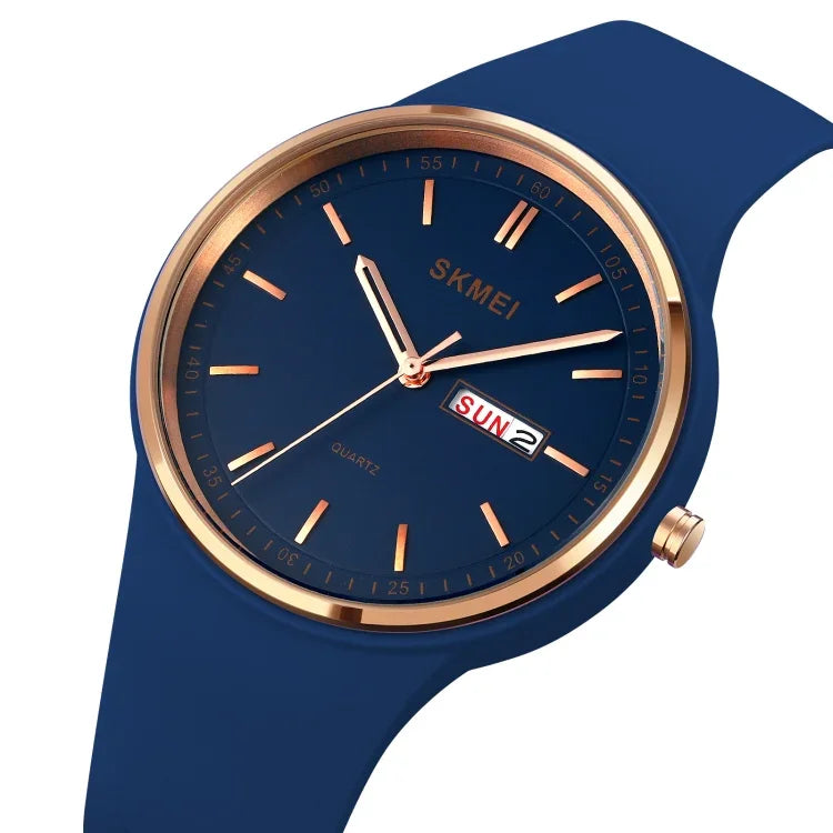 SKMEI 1747 Simple Bar scale Dial Silicone Strap Quartz Watch for Ladies