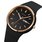 SKMEI 1747 Simple Bar scale Dial Silicone Strap Quartz Watch for Ladies