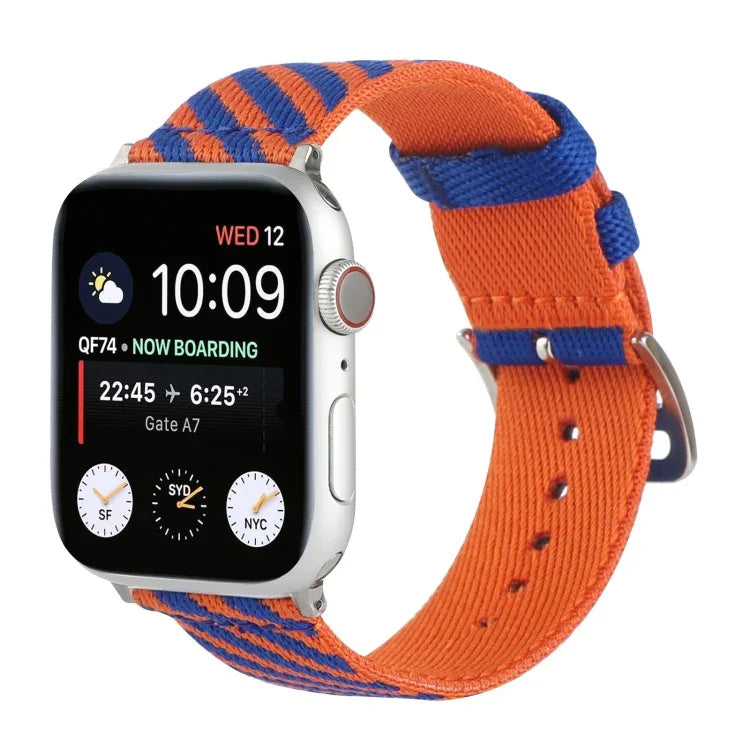 Nylon Single Loop Replacement Strap Watchband For Apple Watch Series, 7 41mm / 6 & SE & 5 & 4 40mm / 3 & 2 & 1 38mm, 7 45mm / 6 & SE & 5 & 4 44mm / 3 & 2 & 1 42mm