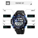 SKMEI 1756 Dual Time Countdown Alarm Clock Men Sports Luminous Electronic Watch