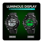 SKMEI 1756 Dual Time Countdown Alarm Clock Men Sports Luminous Electronic Watch